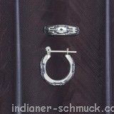 Navajo Ohrringe mit Rautenmuster aus Sterlingsilber
