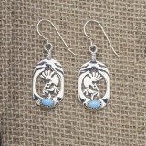 Navajo Ohrringe Indianer mit Trkis Steinen aus Sterlingsilber