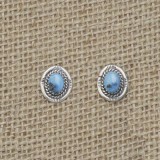 Wunderschne hellblaue Navajo Ohrringe aus Sterlingsilber