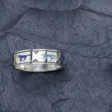 Schner Ring mit hellblauen, blauen Wlfen aus Sterlingsilber