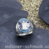 Wunderschner Ring Adler mit Trkis Stein aus Sterlingsilber