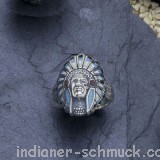 Indianischer Ring Huptling aus Sterlingsilber