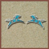 Navajo Ohrstecker Pferd mit trkisen Inlays