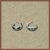 Edler Ohrstecker mit trkisem Inlay und Lapis