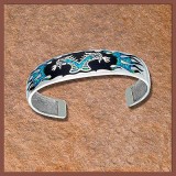 Armreif mit trkisen Inlays und wunderschnen Drachen