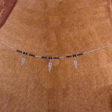 Wunderschne Kette mit Federn aus Sterlingsilber
