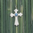 Kettenanhnger Kreuz mit Trkis Stein aus Sterlingsilber