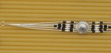 Indianisches Armband schwarz mit schnen Mustern aus Sterlingsil