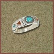 Navajo Ring Indian Design Chipinlay Trkis Stein