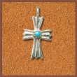 Indianerschmuck Kettenanhnger Kreuz aus Trkisstein und Silber
