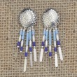 Navajo Ohrringe Concha aus Sterlingsilber hellblau, blau