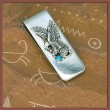 Adler auf einer Geldklammer schnem Trkis Stein verziert
